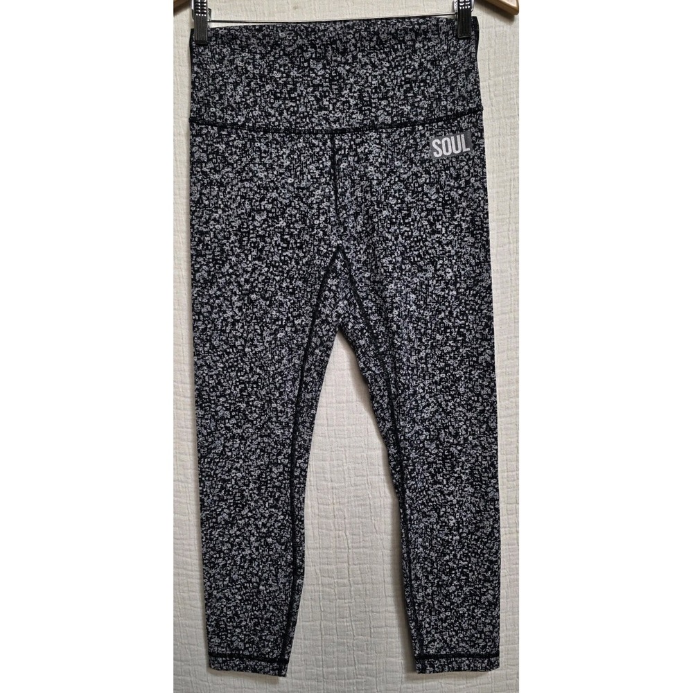 Lululemon Wunder Under Hi-Rise Crop Soul Tropical Floral White Black Sz 8 EUC